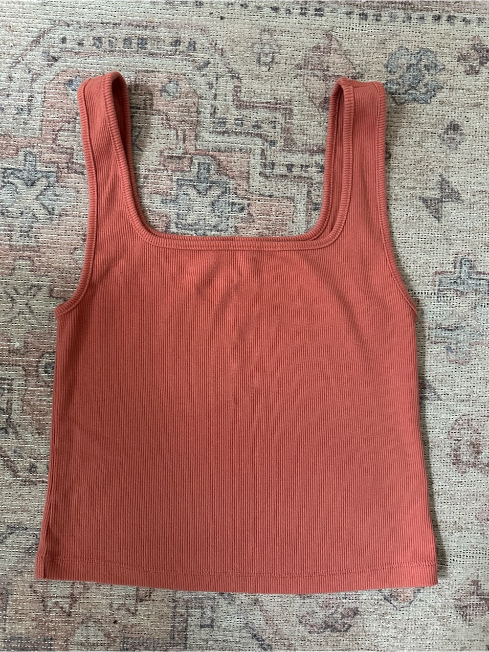 Old Navy Women's Ribbed Cropped Square-Neck Tank Top - Terracotta